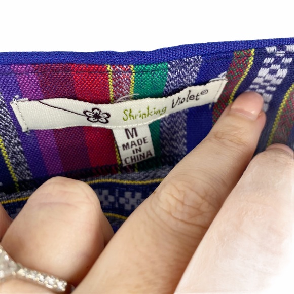 Shrinking Violet Multicolored Tribal Mini Skirt Medium - Picture 8 of 11